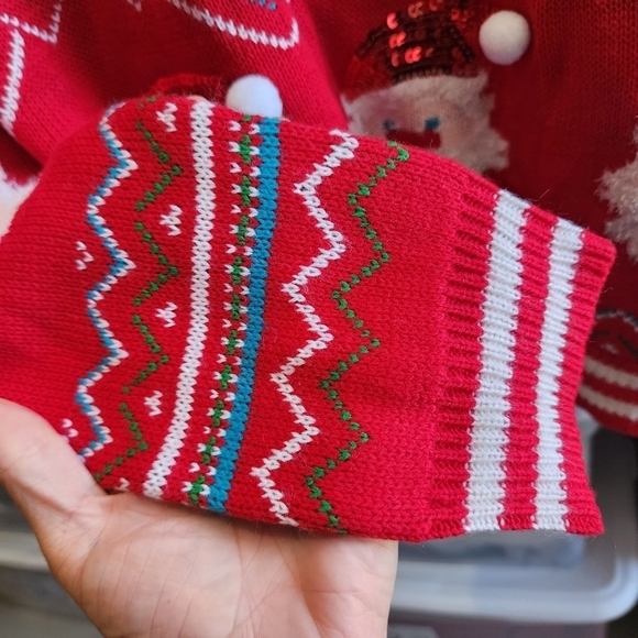 NWT No Boundaries Ho Ho Ho Santa Ugly Christmas Sweater Junior's Large 11-13 New - Picture 4 of 9